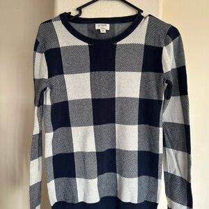 J. Crew Black and White Plaid Sweater